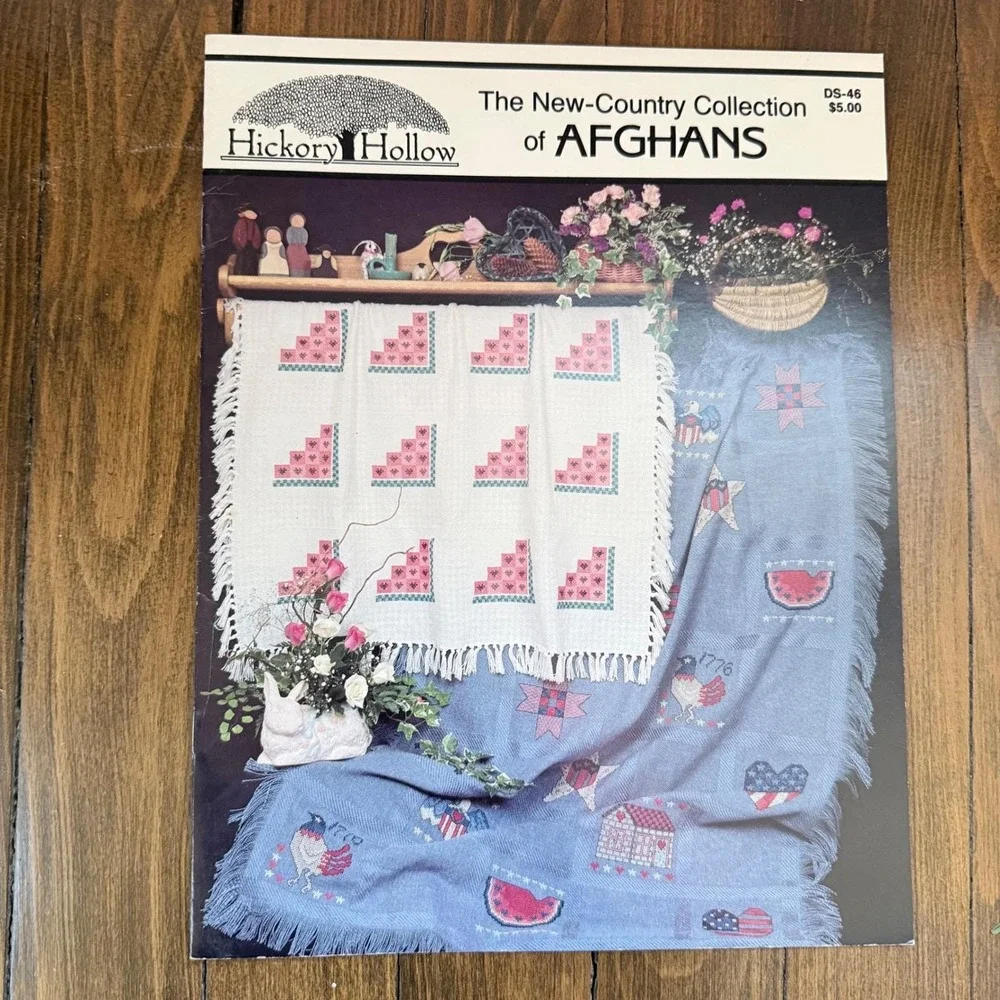 Cross Stitch Patterns Lot 2 Hickory‎ Hollow Fandango Crochet Country Afghans VTG